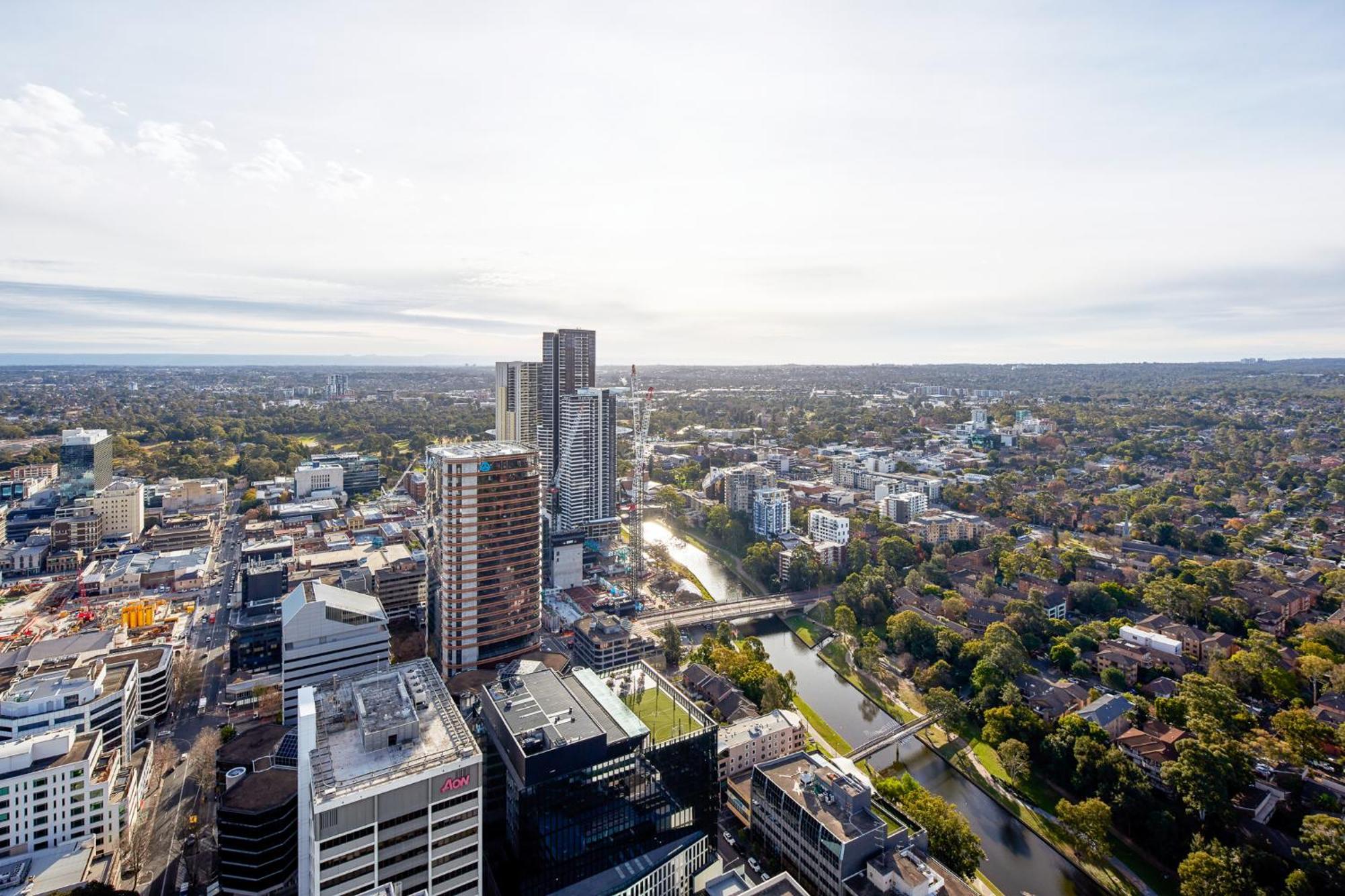 Meriton Suites George Street, Parramatta Sídney Exterior foto